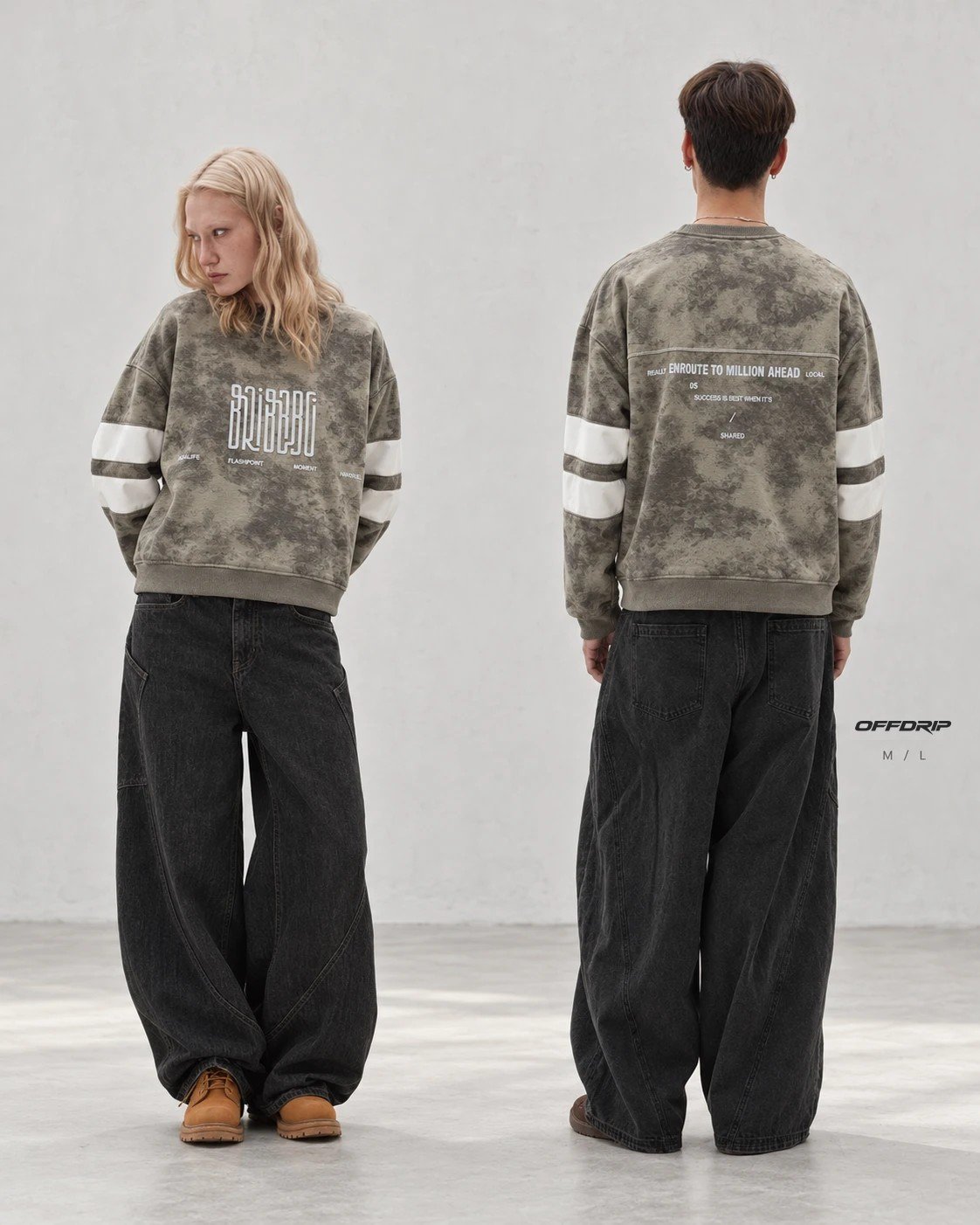 Enroute Tie-Dye Oversized Sweatshirt · Olive