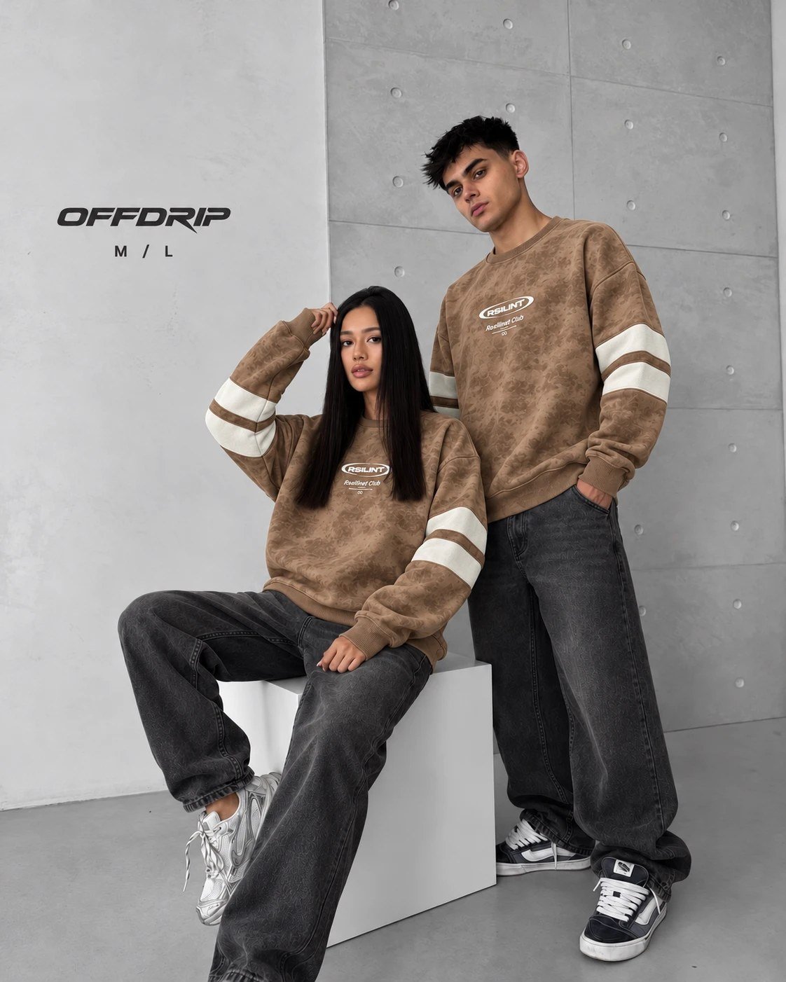 Resilient Tie-Dye Oversized Sweatshirt · Tan Brown