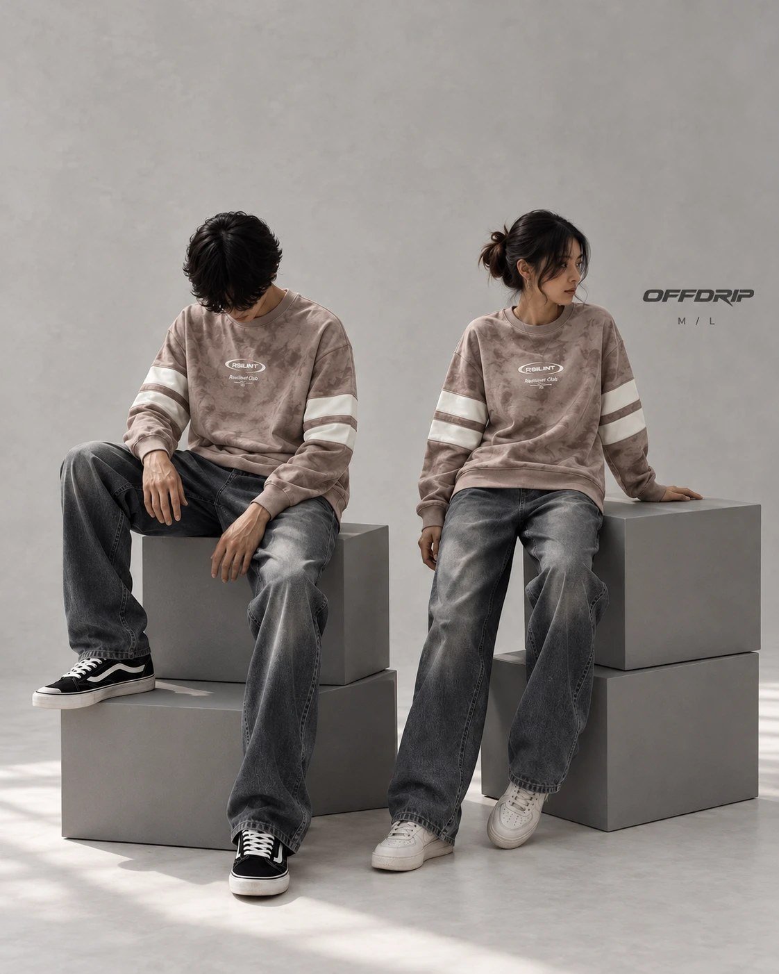 Resilient Tie-Dye Oversized Sweatshirt · Taupe