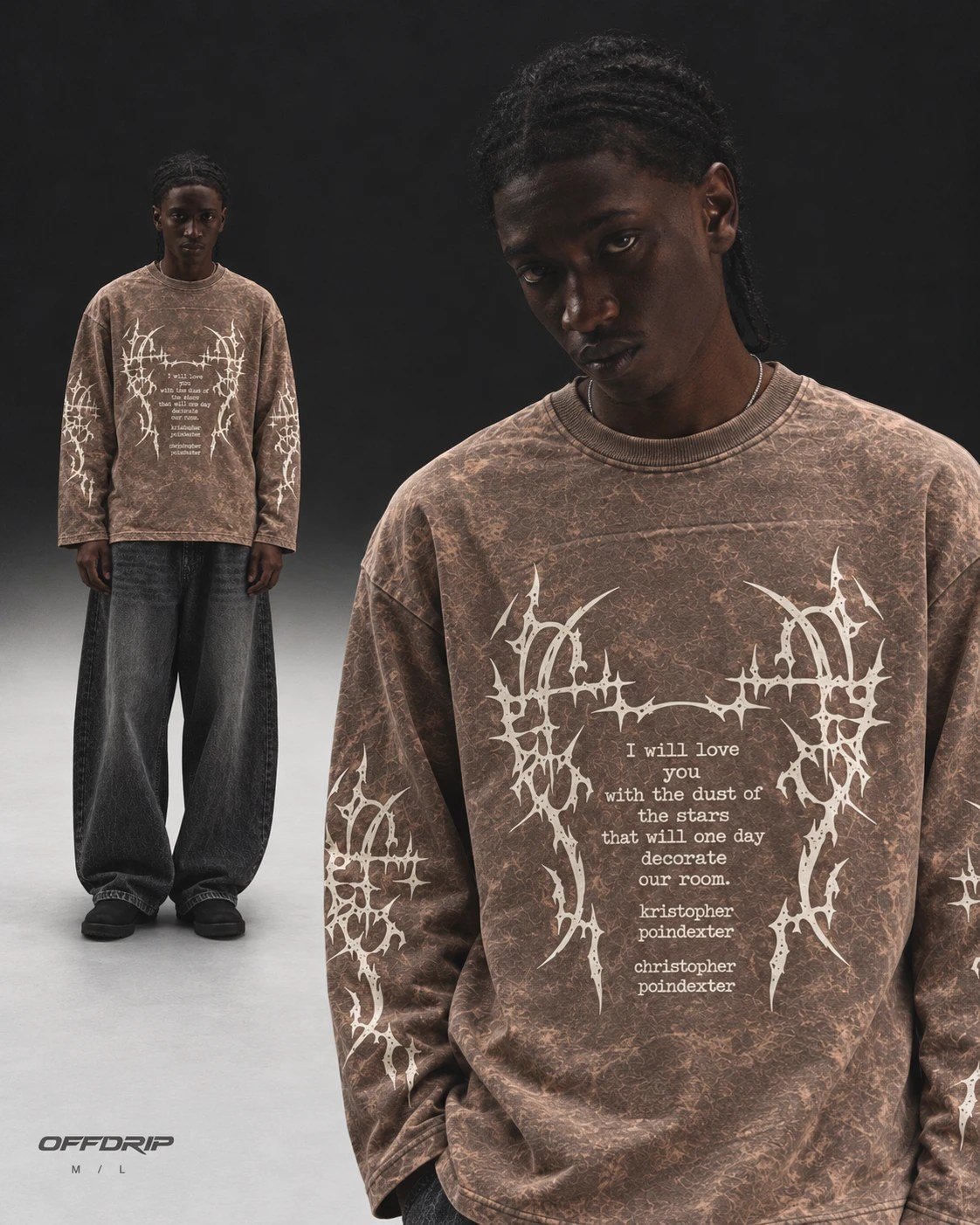 Stardust longsleeve · Washed brown