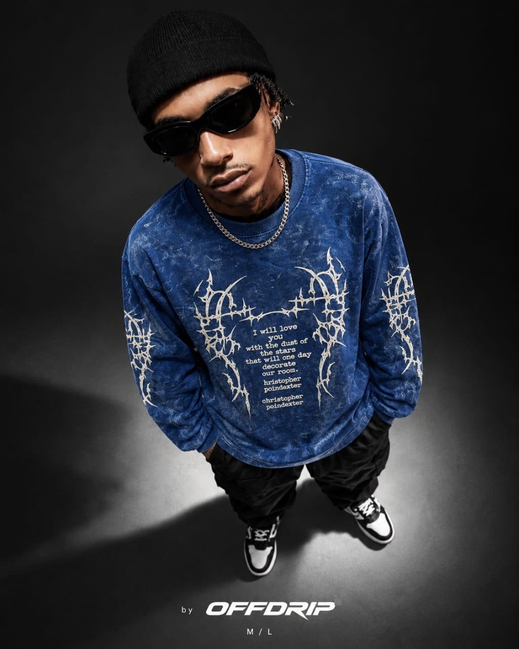 Stardust longsleeve · Washed indigo