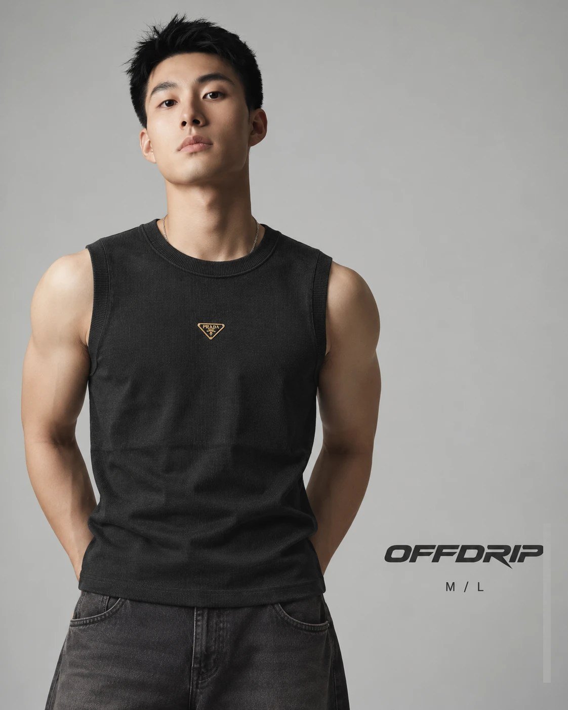 Nocturne ribbed vest · Black